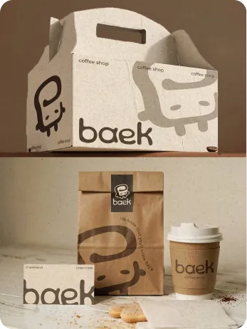 Упаковка и стаканчики для пекарни Baek